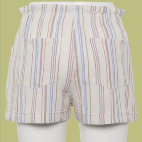 Rewind Large light blue khaki stripe shorts 4 pockets - Picture 2 of 6